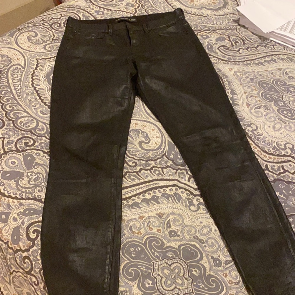 Express black waxed coating jeans